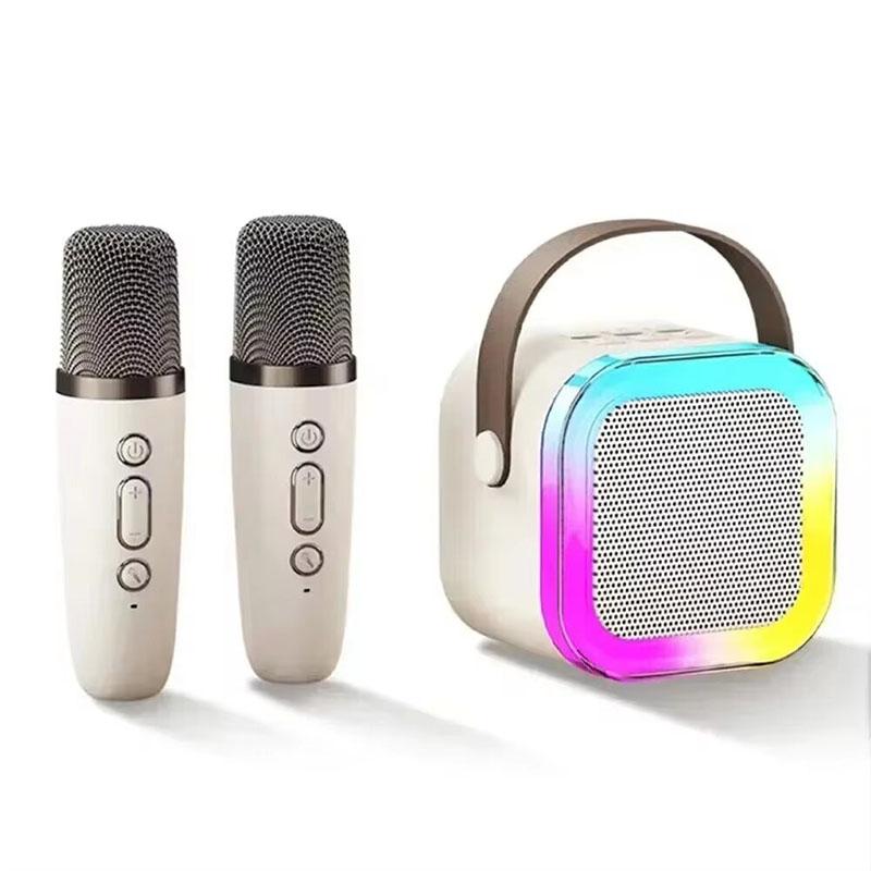 K12 Bluetooth караоке машина портативная 5.3 PA акустическая система с 1-2 беспроводными микрофонами для домашнего пения подарок 2025