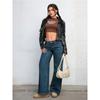 High Waist Straight Leg Jeans Women Casual Denim Pants Juniors Youth