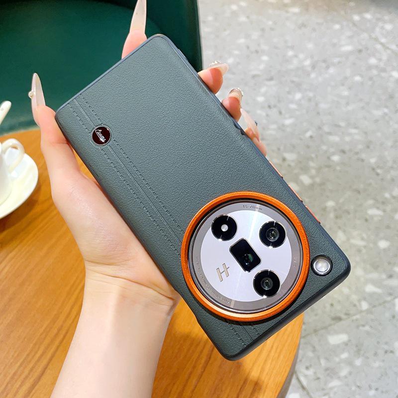 Противоударный чехол из кожи с двойной линией Leica для телефона OPPO Find X9 Ultra/Find X8S+