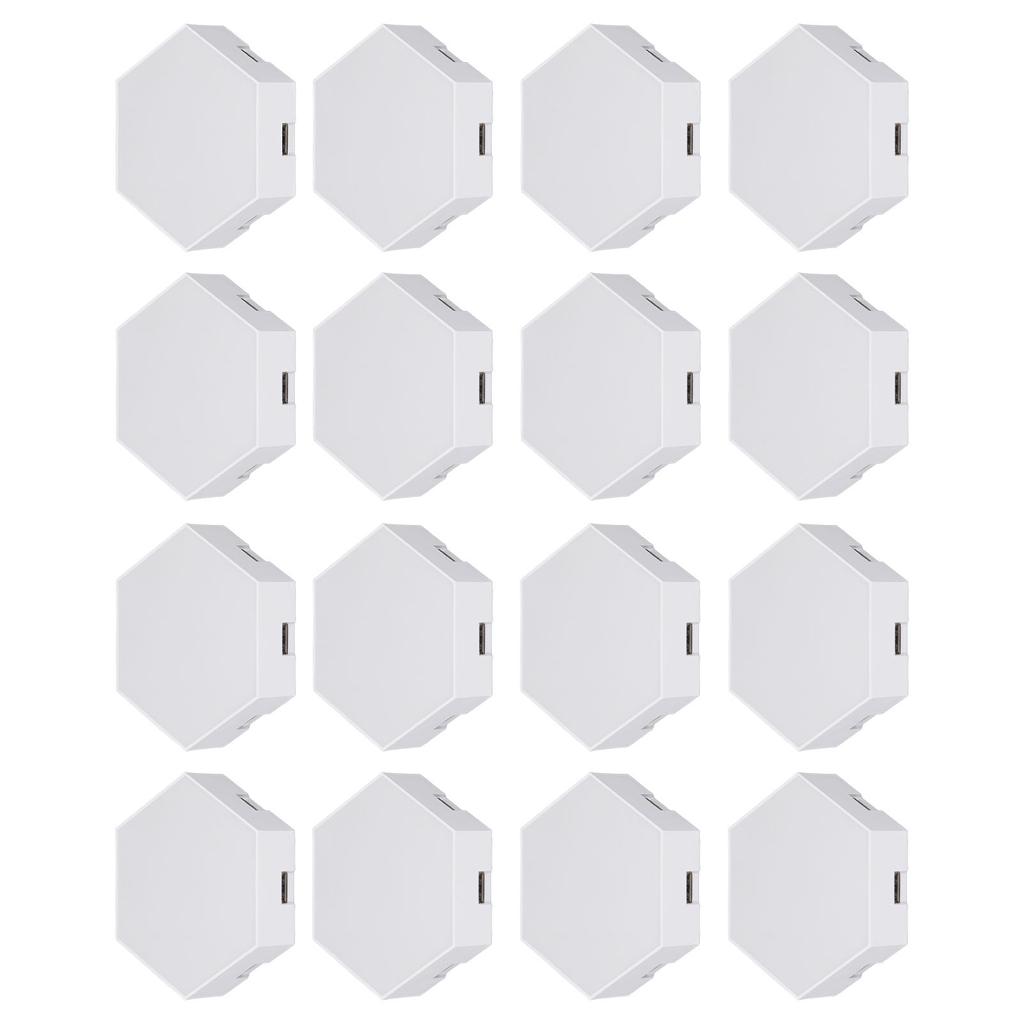 12 наборов шестигранных настенных светодиодных светильников с сенсорным управлением и дистанционным управлением, геометрические модульные, собранные RGB