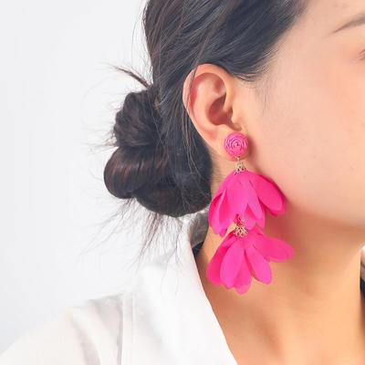 Серьги-лепестки с цветными геометрическими кисточками ручной работы: Модный цветочный дизайн для европейского и американского стиля