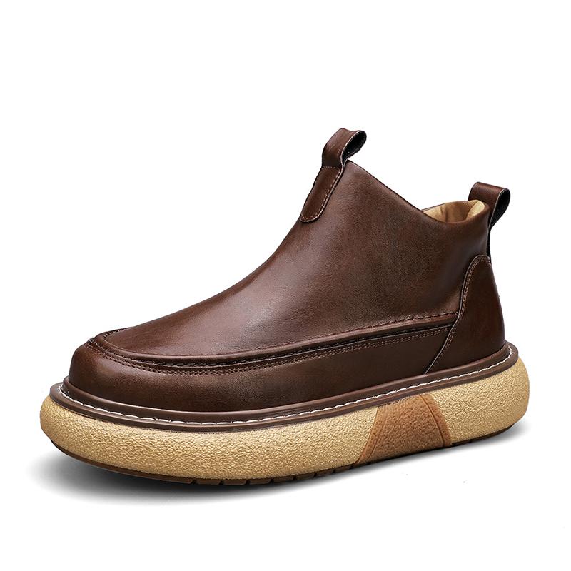 Fashion Casual Spring Autumn Cow Leather Shoes for Men New England Black Men's Dress Shoes Slip On New Designer Loafers Male