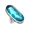 Swiss Blue Topaz Gemstone Handmade 925 Sterling Silver Jewelry Ring Size 8 v9W02