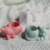 Подсвечник Спящий Кот Форма из Смолы Горшок-Клумба для Кошки Форма Силиконовая Форма для Изготовления Мыла Ручной Работы Форма для Ароматерапии Декорации