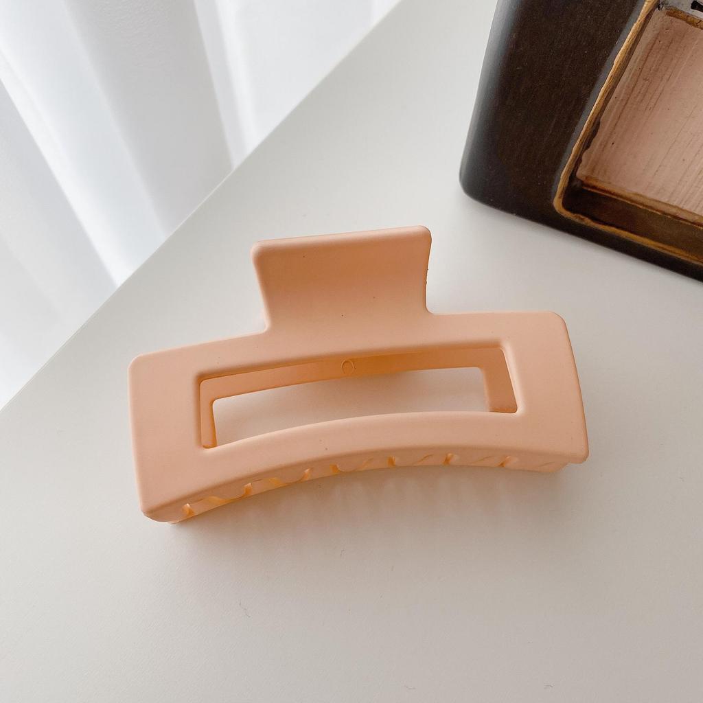 Кремовые матовые корейские заколки для волос: Большой зажим для акул для женщин - Аксессуары для ванны и затылка