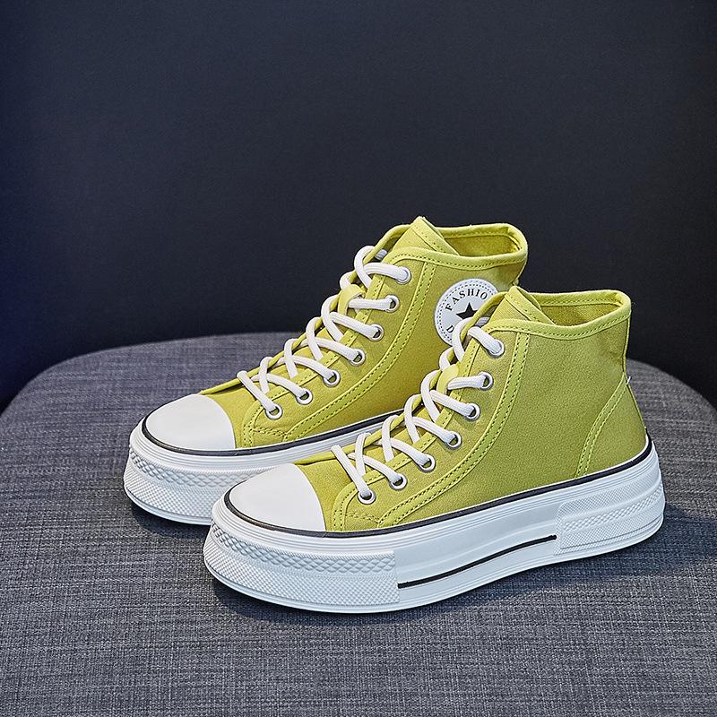 Женская парусиновая обувь осень 2022. Уличная мода. Прогулочная обувь на платформе. Дизайнерские парусиновые кроссовки.