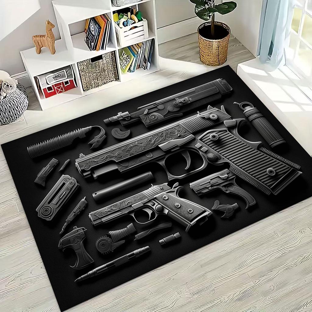 Дерево Металл Оружейный Кейс Коробка Военное Снаряжение Мото Коврик для Спальни Гостиной Дивана Дома Декор Коврик для Двери, Детский Игровой Нескользящий Напольный Коврик