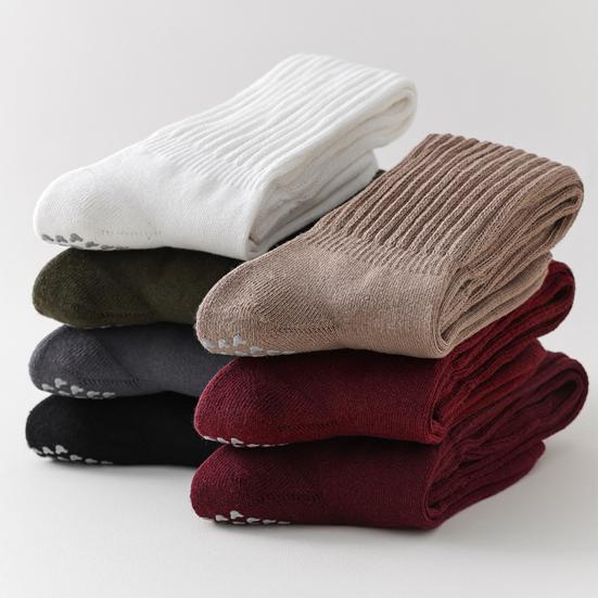 1 пара женских зимних носков для йоги, компрессионные носки для йоги с силиконовой подошвой, длинные, высокоэластичные, нескользящие, теплые чулки