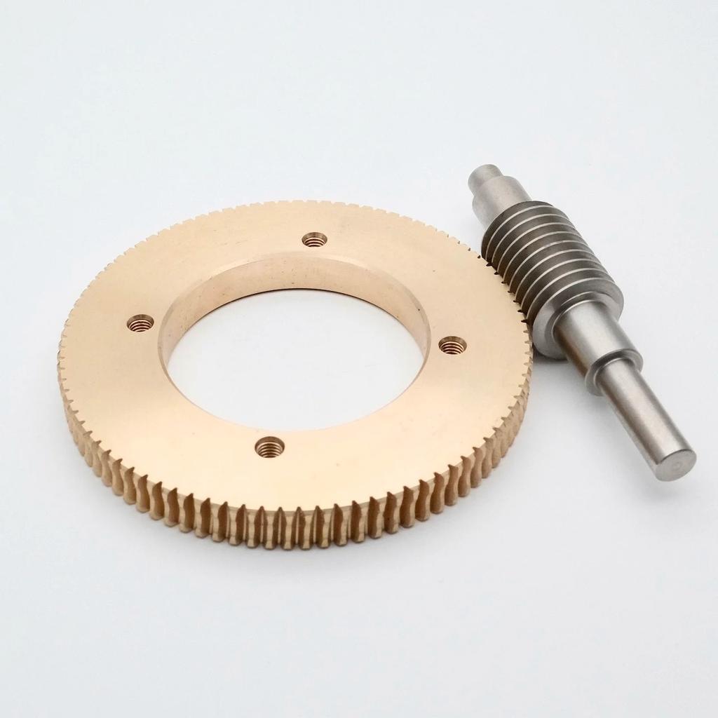 1:90 1M 90T Stainless Steel Worm Wheel Gear Wear-resistant Large Reduction Ratio Copper Worm Gear Set
