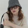 ACCLET Шляпа-ведро из шерстяной смеси с квадратным узором Серая H035GR