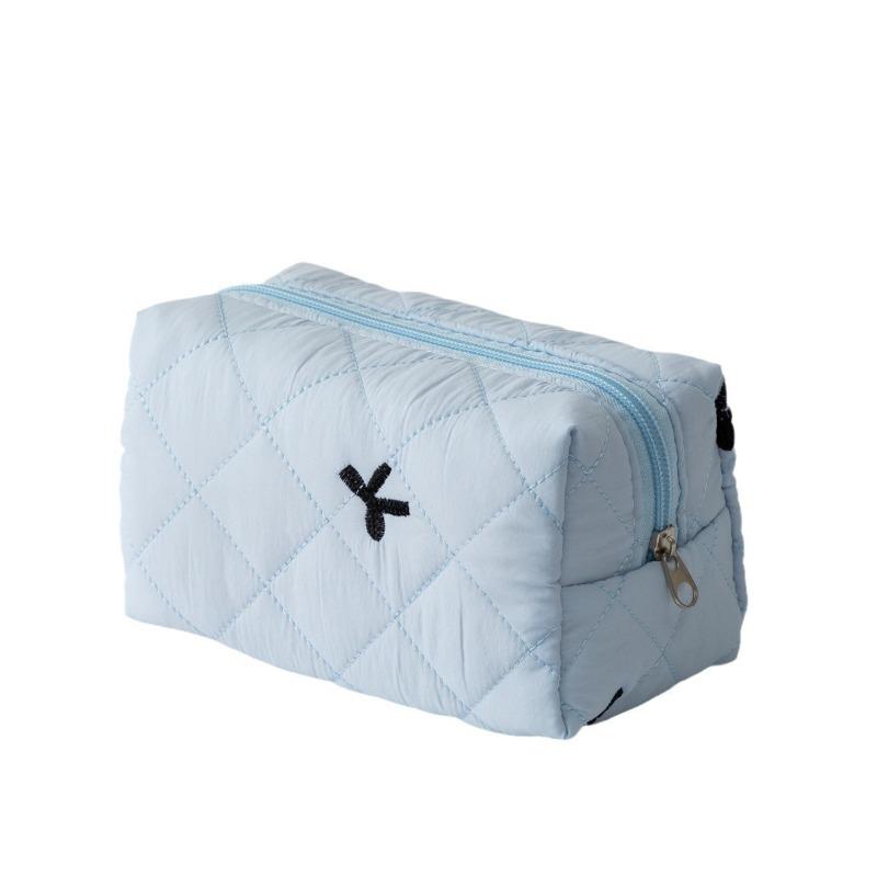 Хлопковый бант Стеганая сумка для хранения помады Женская сумка для хранения косметики Кошелек для наушников и кабелей для передачи данных