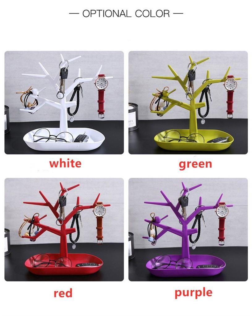 Креативная стойка для хранения ключей, АБС-пластик, Дерево с птицами, Держатель для ключей, Стойка для украшений, Креативные украшения для гостиной, Органайзер для стола