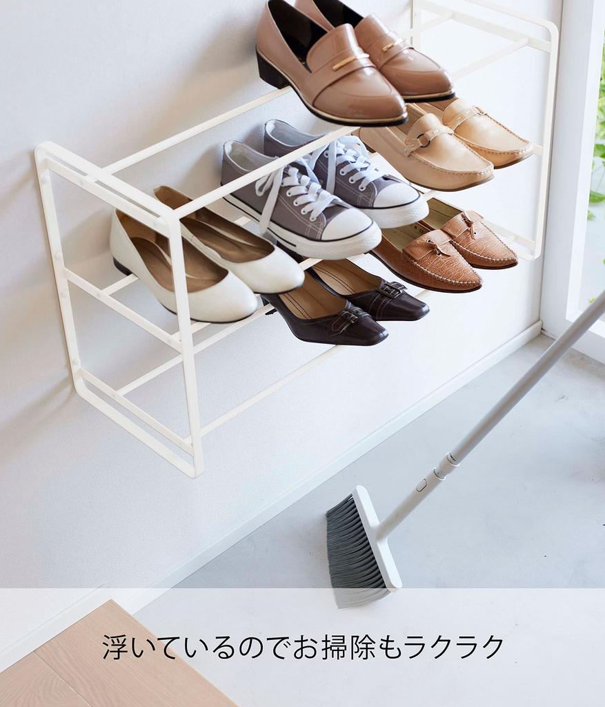 Пинцет для досок Yamazaki Jitsugyo и шурупы для дерева Настенная полка для обуви для гипсокартона 3 x D25 x башня Плавающая обувь легко крепится крючками 4506 [Гипсокартон