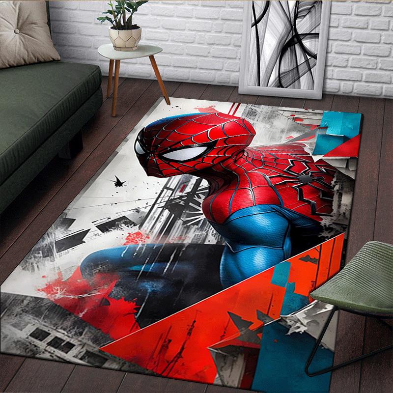 1pc Spider-Man Pattern Area Rug Soft Flannel Floor Mat for Living Room,Office,Bedroom and Carpet,Sofa Coffee Table Floor Mat