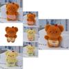 Adorable Butter Bear Plush Keychain Soft Cute Teddy Bear Bag Charm Keyring