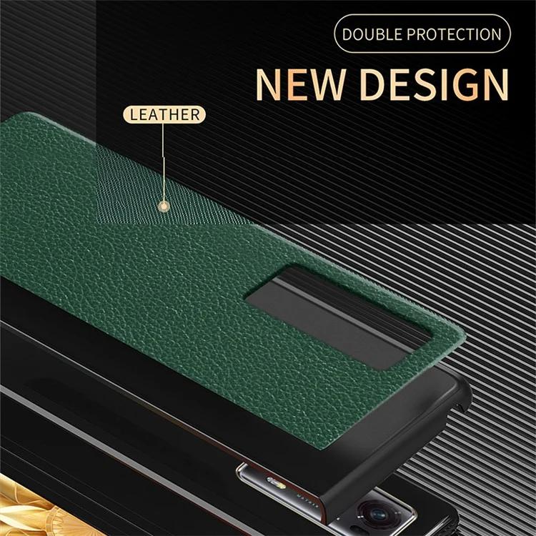 Чехол для телефона Honor Magic V2 5G из искусственной кожи с покрытием из ПК, текстура личи, прорезиненный противоударный чехол