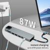 USB C HUB 8 в 1 4K HDMI 87 Вт PD Порт USB 3.0 2.0 Док-станция RJ45 Кардридер SD/TF для MacBook Ноутбука Компьютера
