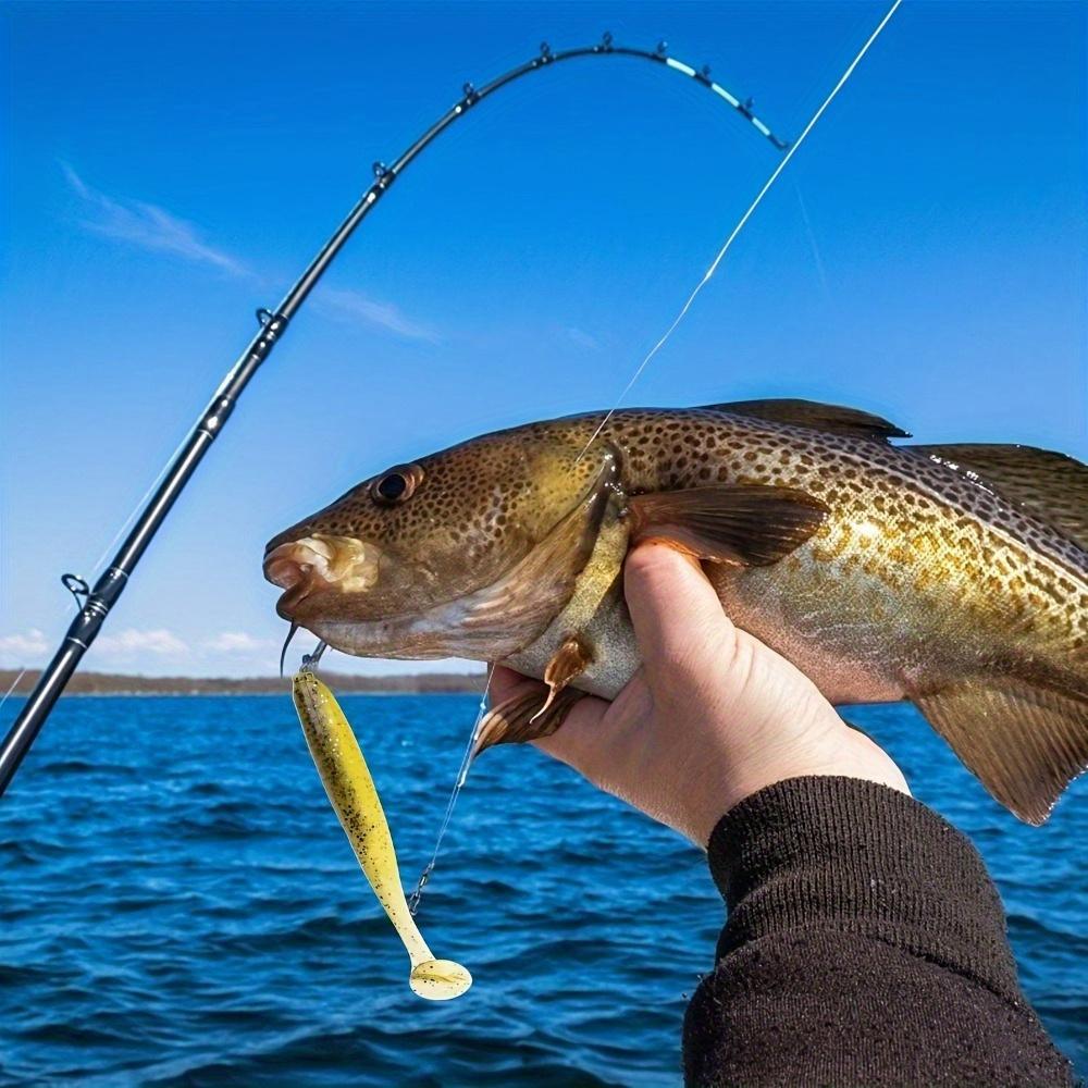 10 мягких приманок для ловли окуня, мягких червей с Т-образным хвостом, пресноводных и соленых приманок