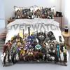 3D OW Overwatch Game Gamer DVA Одеяло Комплект постельного белья, пододеяльник Постельный комплект Одеяло Чехол Наволочка, Комплект постельного белья размера King Queen Size для детей