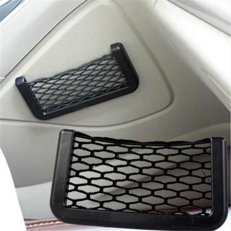 Самоклеящийся портативный держатель для телефона на боковой двери на заднем сиденье, карманный органайзер, автомобильная сетчатая сумка