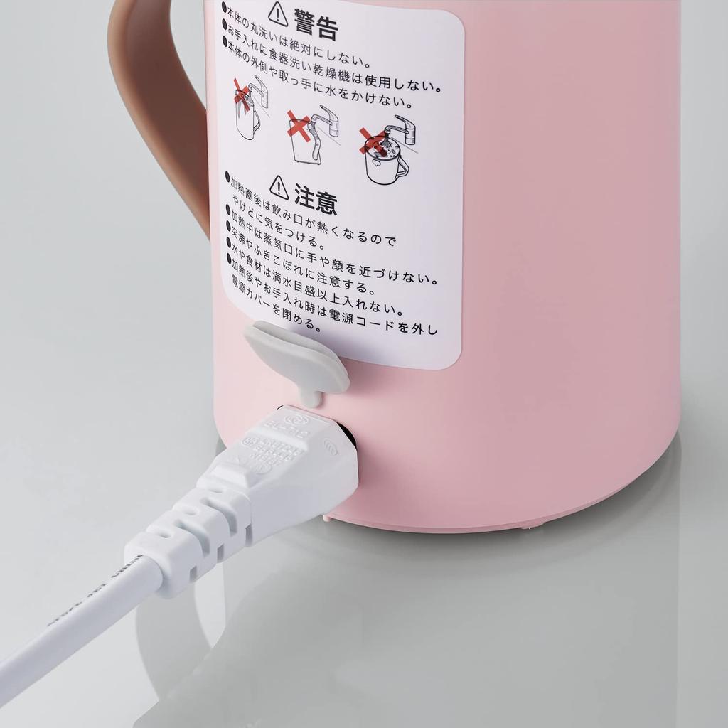 ELECOM Тип кружки электрическая кастрюля электрический чайник COOK MUG кружка для готовки 350 мл температура нагревательный кабель длина 1 м розовый [чайник, тушение, регулировка, таймер,