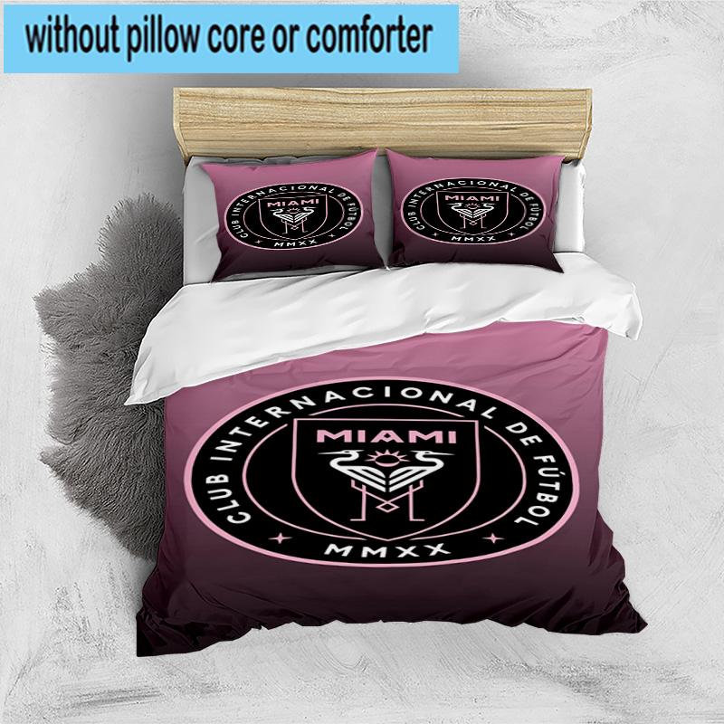 3pcs Inter Fc Emblem Printed Bedding Set Duvet Cover Closure Includes 1 Duvet Cover & 2 Pillowcases Bedding Sets Home Decor Gifts