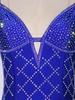 Womens Shiny Rhinestone Feather Leotard Deep V Neck Adjustable Spaghetti Straps Strappy Back Bodysuit