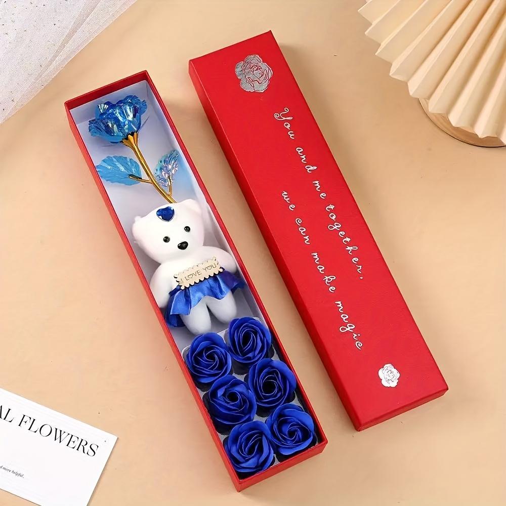 Creative Gift Box with Plush Bear And Artificial Roses - Ideal for Weddings, Birthdays, And Special Occasions, Romantic Gift Box|Playful Design