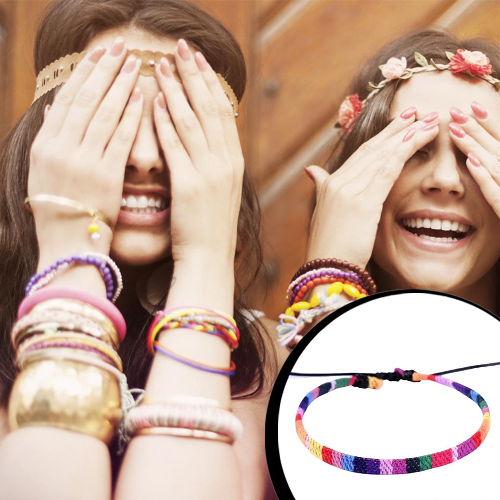 Браслеты в богемном стиле, регулируемые, красочные плетеные, декор бохо, браслет, уличный, ручной работы, ножной браслет, свадебные аксессуары