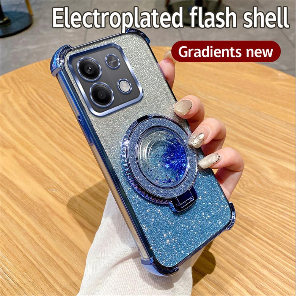 Роскошный чехол-подставка с магнитным креплением и блестками-зыбучими песками для Xiaomi Redmi Note 13 Pro 4G 5G 13Pro 12Pro 11S 10S 9S 9 Pro 13C 12C 10C