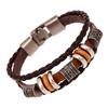 Buckle Woven Bracelet Pattern Hand Ornament Cowhide Bracelet Multi-layer Beaded Bracelet