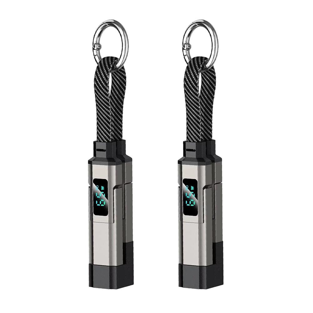 1/2 шт. 4 в 1 65 Вт Кабель для зарядки-брелок USB C с дисплеем В/А/Вт Type C для Apple Портативный шнур для IPhone/iPad/Samsung/Ноутбука