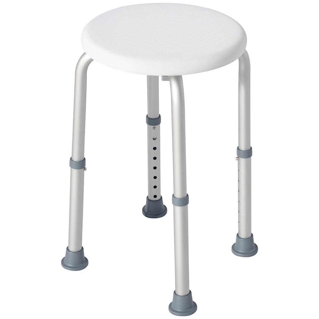 Shower Chair Height Adjustable Aluminium Shower Stool With Non Slip Feet For Disabled Elderly White