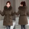 Winter Girl Medium and Long Pie Overcomes the New Big Fur Collar Thickened Padded Jacket Hooded Warm Padded Jacket