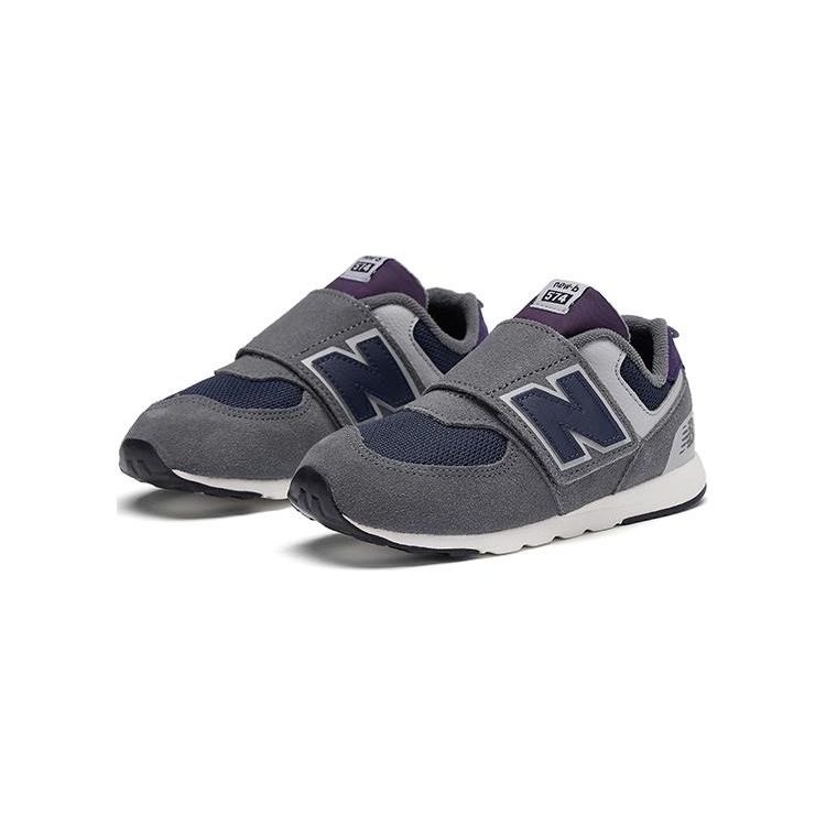 New Balance 574 New-B Hook & Loop Toddler Castlerock Navy Baby Sneakers Grey NW574KGN