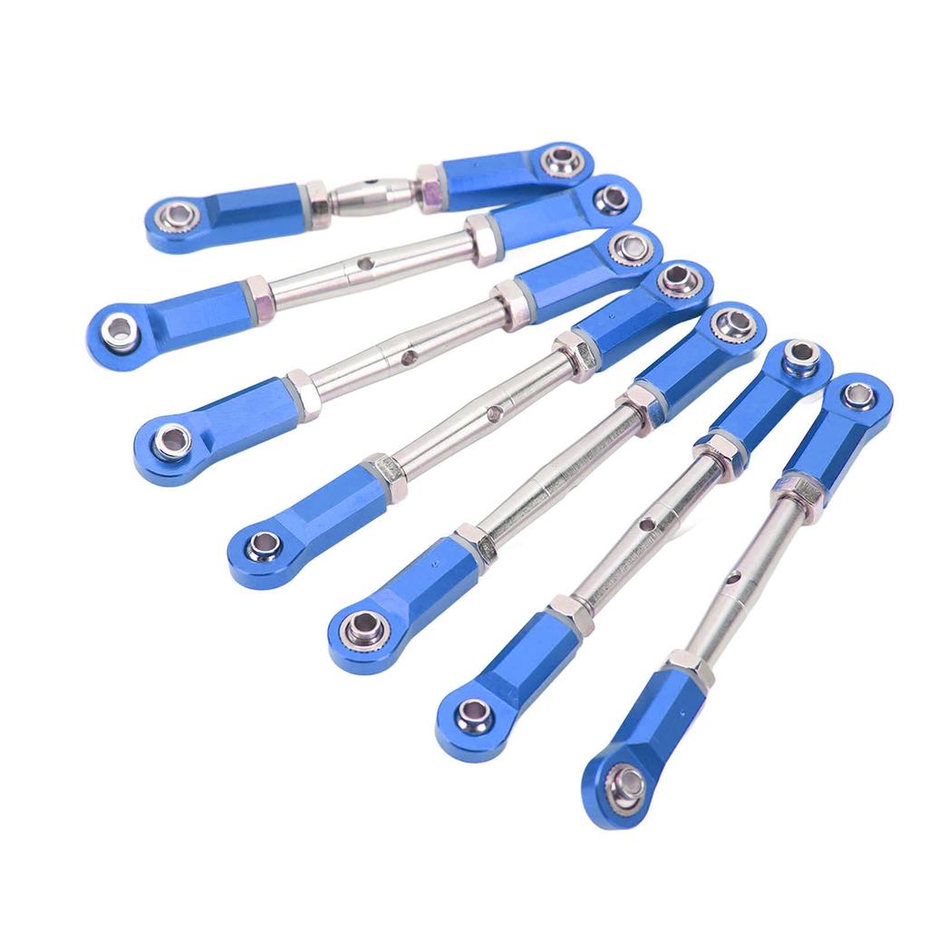 7pcs RC Tie Rod Set Aluminum Alloy Durable Convenient Metal RC Car Link Rod Set for Traxxas 1 10 RC Short Truck Blue