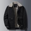 Autumn Winter Vintage Men's Jacket Warm Thick Cargo Jacket Coats Fleece Windbreaker Parka