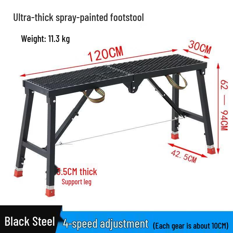 JINGGENG Upgraded Folding Adjustable Scaffold Stool