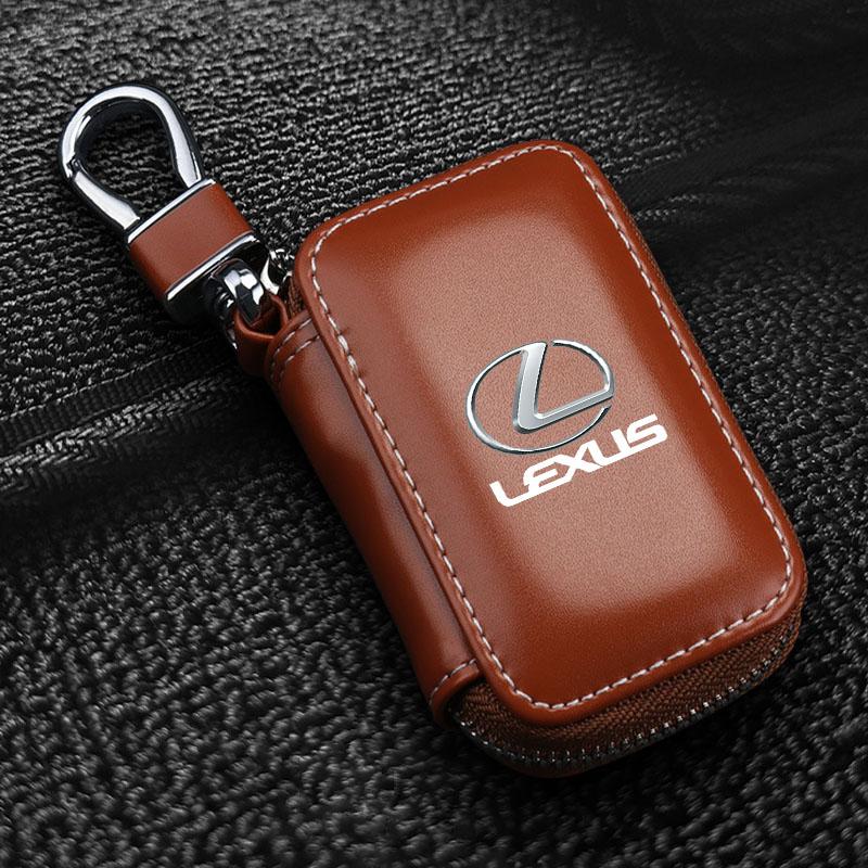 1Pcs Leather Emblem Car Key Case Keychain Zipper Key Case Bag For Lexus CT ES GS NX IS250 CT200h IS300h ES300h ERX400h NX300h DX9