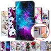 For Redmi Note 14 13 12 Pro Xiaomi 13T 12T Samsung S25 S24 A16 A15 A14 iPhone Card Slots Flowers Animals Flip Leather Wallet Kickstand Phone Case