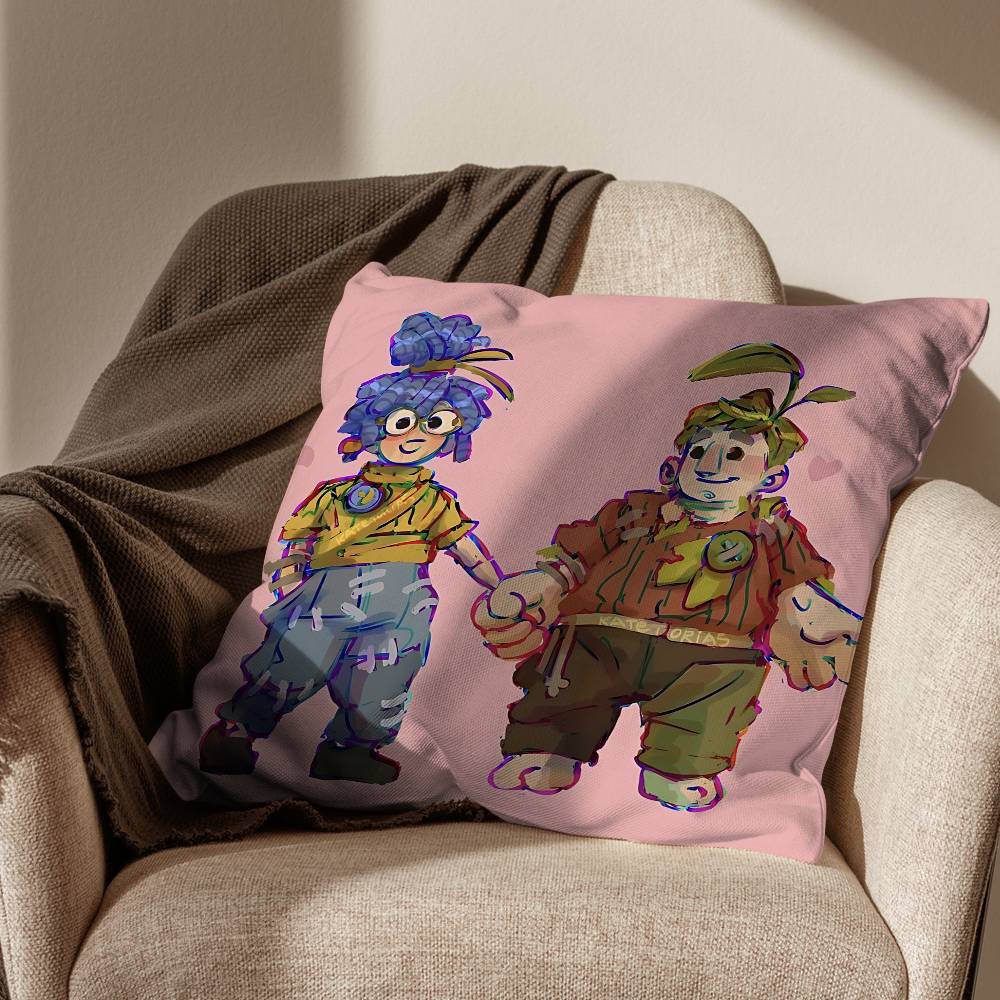 game It Takes Two Pillow Case Square DoubleSided Printing Short Plush Sofa Cushion Cover Bedroom Bedside Pillow