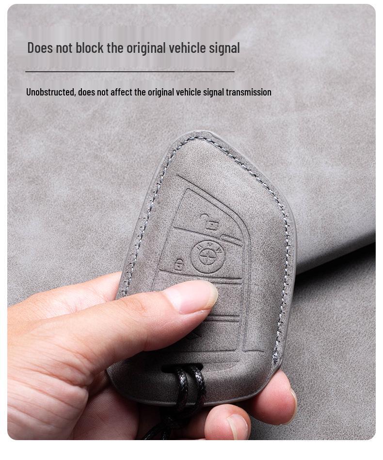 Совместимый кожаный чехол-брелок для серии BMW: Подходит для X1, X3, X5, 1 серии, 3 серии, 5 серии, 6 серии, 7 серии, NFC-карты Snap