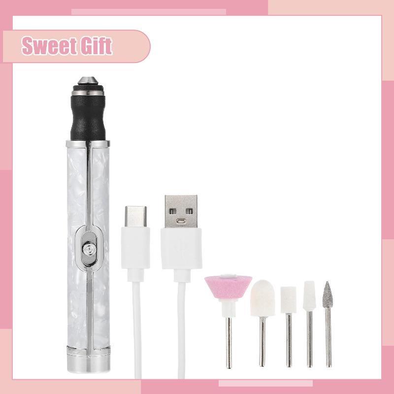 Беспроводная электрическая дрель для ногтей, портативная USB перезаряжаемая электрическая пилочка для ногтей, набор фрез для ногтей, инструменты для маникюра и педикюра