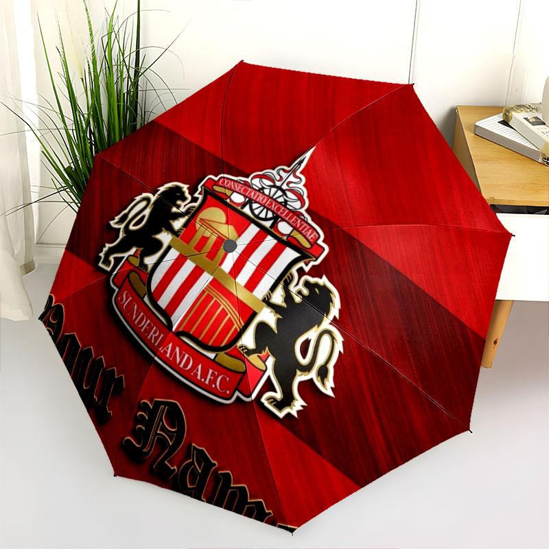 1 PC Automatic Folding Umbrella - Sunderland A.F Custom Name Pattern, Portable & Foldable Design with 8 Ribs, Christmas Birthday Gifts