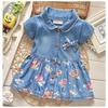 Summer Princess Denim Jean Dress Kid Baby Party Wedding Pageant Dresses Clothes