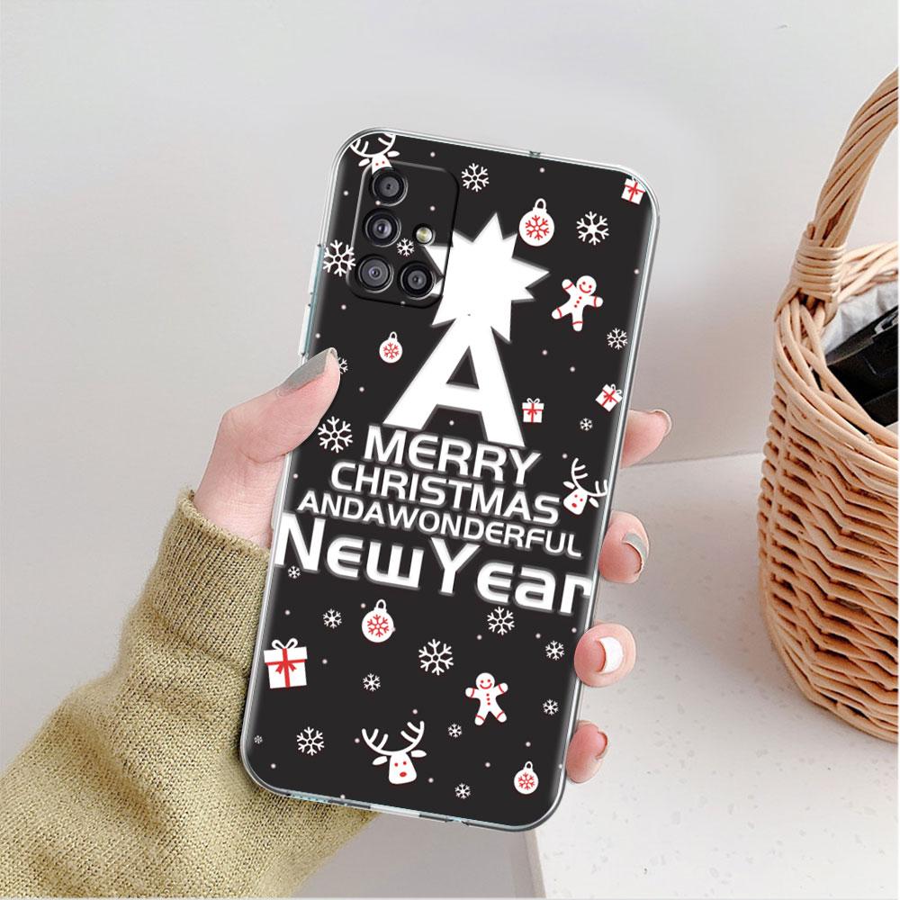Merry Christmas In Winter Clear Case For Samsung Galaxy A52 A12 A51 A32 A21s A71 A32 A22 50 A70 A31 A72 5G Phone Cover