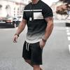 Summer Men's Sportswear Short-sleeved T-shirt Suit Two-piece Outdoor Travel Clothing Oversized Shorts Training Clothes