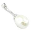 [I3964] - Silver Pendant 'Sissi' Ivory Silvered (rhodium-plated) - 25x11 Mm