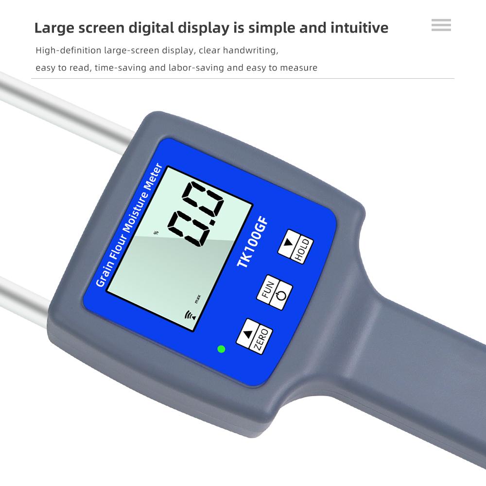 TK100GF Starch Moisture Tester LCD Digital Hygrometer Humidity Analyzer Moisture Detector for Corn Wheat Rice Bean Flour