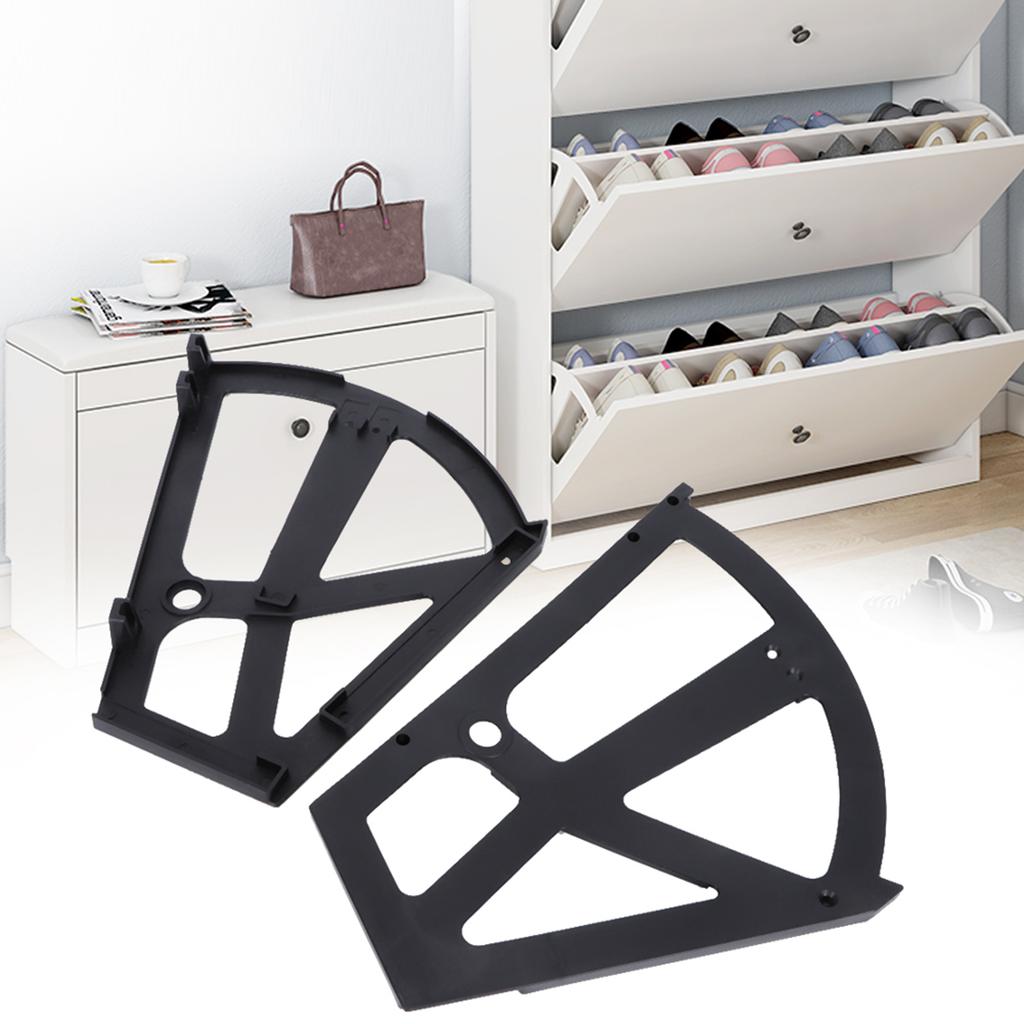 Home Plastic Hollowed Two Layers Shoe Cabinet Shelf Rack Holder Hinges Accessory